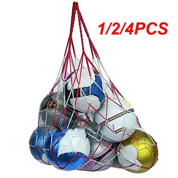 1/2 / 4ШТ Спортивная футбольная сетка на открытом воздухе, сетчатая сумка, спортивное портативное оборудование, баскетбольные мячи, волейбольный мяч, сетчатая сумка, Большая сумка для хранения