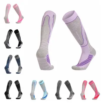 1 пара лыжных носков, впитывающих пот, теплые носки для альпинизма с полотенцем, амортизирующие давление, противоскользящие спортивные носки с высокой трубкой