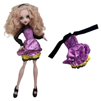 1 ШТ. Модное фиолетовое платье для кукол Monstering High, наряды Bratzing, одежда для Ever After High, платье 1/6 BJD, аксессуары