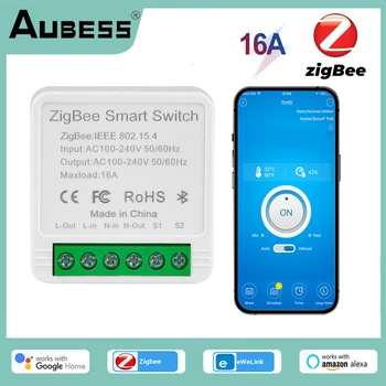 16A eWeLink Zigbee Switch Mini Smart Автоматический Выключатель Поддержка 2-Полосного Таймера Управления Беспроводной Переключатель Работает С Alexa Google Home