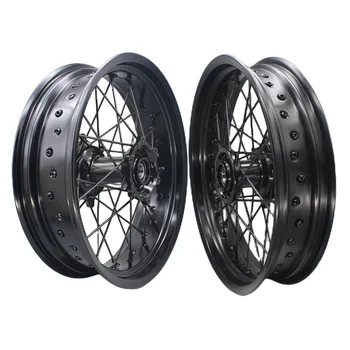 2023 Новый продукт OEM колеса 17-дюймовый черный обод ступицы из алюминиевого сплава со спицами, комплект мотоциклетных колес
