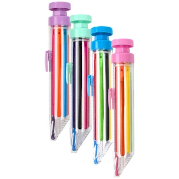 4 шт Цветных карандаша Многоцветная Очаровательная Вращающаяся ручка для письма Ежедневного использования Портативная детская