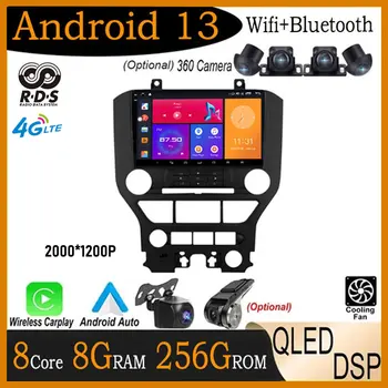 Android 13 QLED Экран Для Ford Mustang VI S550 2014-2021 DSP Автомобильный Мультимедийный Видеоплеер Carplay Радио Стерео GPS Навигация