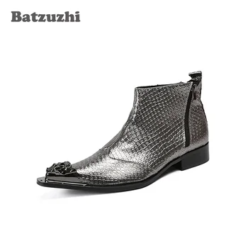 Batzuzhi/ роскошные мужские ботинки итальянского типа, модные кожаные ботинки, мужские ботильоны для вечеринок и свадьбы, мужские Botas Hombre! Большой размер 46