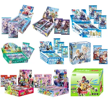 Genshin Impact Cards Anime TCG Game Collection Pack Booster Box Редкие SSR Настольные игрушки для семьи в подарок детям