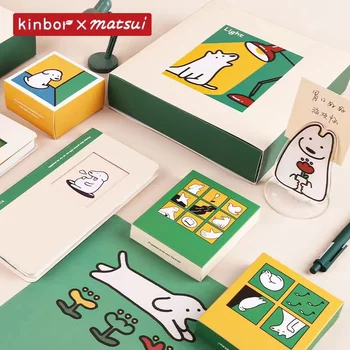 Kinbor x matsui Healing Dog Checker Book Set Weeks Ручная Книга Подарочная Коробка Набор Для Девочек Милый Блокнот Компаньон На День Рождения Подарок Кавайная Книга
