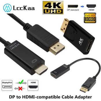 LccKaa 4K DP-HDMI-Совместимый Кабель с разрешением 1080P DisplayPort-HDMI-Совместимый Кабель Для ПК, ТВ-Проектора, Телевизионного Монитора Projetor