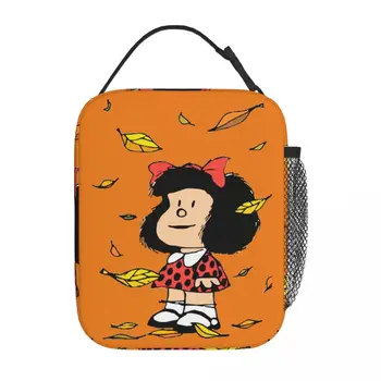 Mafalda Autumn Leaves, Аргентинский Мерч, Изолированная сумка для ланча для офисного хранения, Коробки для еды, Портативный холодильник, Термальные Ланч-боксы