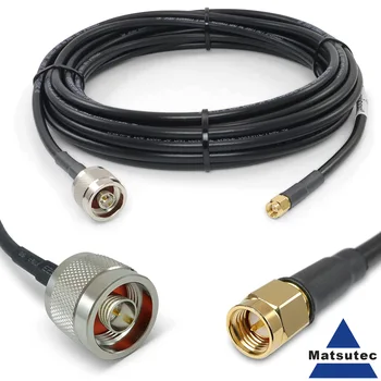 Matsutec 25-футовый Коаксиальный кабель SMA Male-N Male Премиум серии 240 с низкими потерями для 4G LTE, 5G модемов/маршрутизаторов, Ham, ADS-B, GPS-антенны
