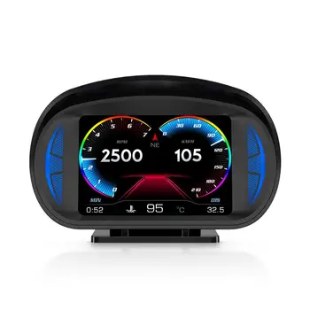 P2 HUD OBD2 Дисплей Головного Дисплея Автомобиля с Измерителем Наклона GPS Спидометр Датчик Оборотов В минуту Бортовой Компьютер
