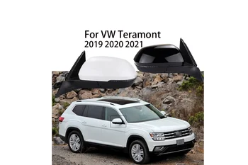 Боковое зеркало автомобиля в сборе подходит для Volkswagen Tuon 2019-2021 электрическое складное рулевое управление, светодиодная лампа, торшер заднего вида