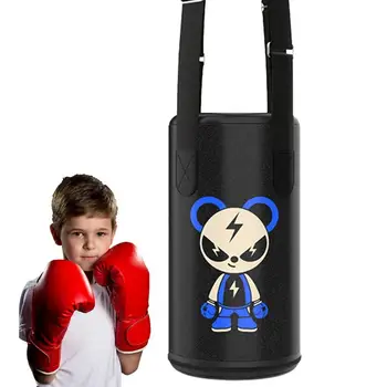 Боксерская груша для детей, Боксерская тренировочная сумка, Боксерская тренировочная сумка из искусственной кожи с подвесными ремнями, Инструмент для ударов по высоте с регулируемой высотой для