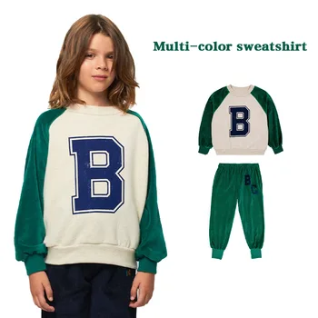 Бренд BC, Зимние плюшевые комплекты одежды для девочек и мальчиков, костюмы с пальто и брюками, Детские топы, комплекты нижнего белья.