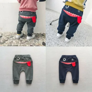 Быстрая доставка Pudcoco, новые повседневные детские хлопковые спортивные штаны, брюки Big Mouth Monster от 0 до 4 лет
