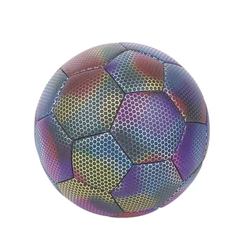 Голографический футбольный мяч -светящийся в темноте, отражающий, размер 5 - Идеально подходит для детей Простота установки