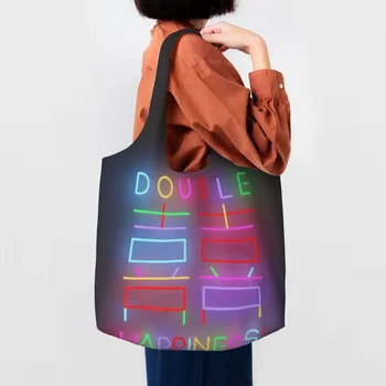 Двойное счастье, сумка для покупок с продуктами, женская уличная роспись, холщовая сумка для покупок Eldridge, сумки большой емкости