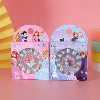 Детские наклейки Disney girls Frozen Elsa Princess, мультяшные наклейки для ногтей, игрушки для нейл-арта для девочек, игрушки для нейл-арта для девочек