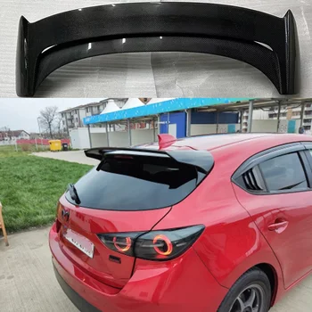 Для Mazda3 AXELA хэтчбек spolier 2014-2019 FRP/двойной спойлер из настоящего углеродного волокна на заднем стекле, верхний спойлер, Аксессуары для тюнинга