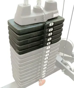 Дополнительный комплект для набора килограммовых гирь (SP50), Оборудование для домашнего тренажерного зала Powerline, Набор дополнительных гирь для кабельного тренажера включает 5 литых Iro