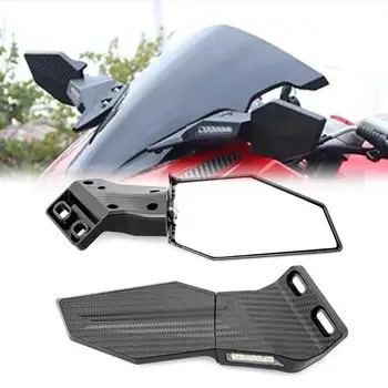 Зеркало заднего вида мотоцикла со светодиодными указателями поворота, фиксированное Ветрозащитное крыло, Отражатель заднего вида, Модифицированные детали