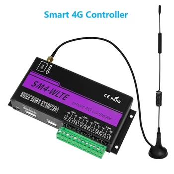 Интеллектуальный переключатель дистанционного управления 4G SM4-WLTE SMS Контроль температуры и влажности, контроллер реле LTE, устройство открывания гаражных ворот GSM