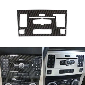 Карбоновая Текстура Внутренних Молдингов Центральное Управление CD Аудиопереключателем Рамка Управления Накладка Крышки Для Mercedes Benz GLK X204 2010-2012