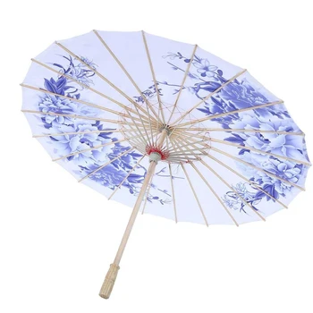 Китайский зонтик из промасленной бумаги ручной работы, Ветрозащитный женский зонтик для китайских классических танцев ручной работы, для украшения дома