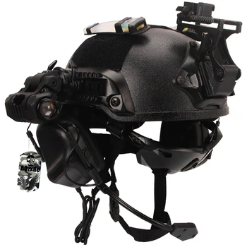 Комплект военного шлема с тактической гарнитурой, очками и тактическим снаряжением с креплением NVG для страйкбольного защитного пейнтбола