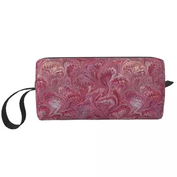 Косметичка с мраморным розово-коралловым узором, косметичка для мужчин и женщин, мраморная сумка для туалетных принадлежностей Dopp Kit