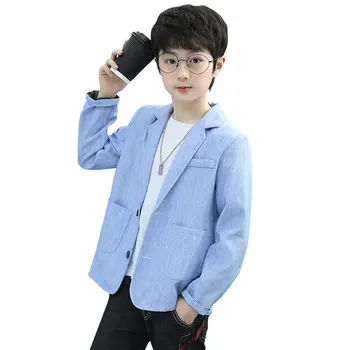 Костюм Блейзер для Детей Boy 2023 Корейский Повседневный Стиль Детские Свадебные Куртки Gentelman Пальто Черный Синий Школьная Официальная Весенняя Одежда
