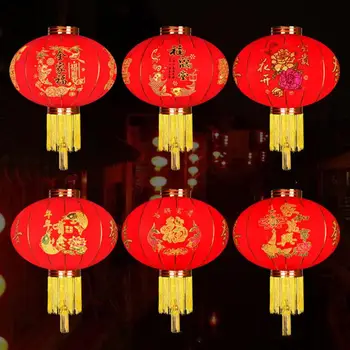 Красный для двора, ворот, фестивальный фонарь в китайском стиле, декор для весеннего фестиваля, реквизит для весеннего фестиваля, новогодний орнамент