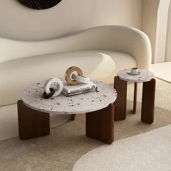 Круглый журнальный столик в минималистичном стиле, современный глянцевый Промышленный Итальянский дизайн, Эстетичный журнальный столик, Винтажная мебель Muebles