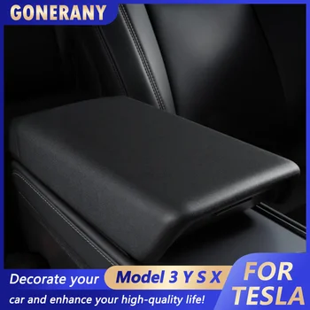 Крышка автомобильного подлокотника для Tesla Model 3 Y Защитная крышка центральной консоли из кожи TPE, водонепроницаемая крышка коробки для подлокотников автомобиля