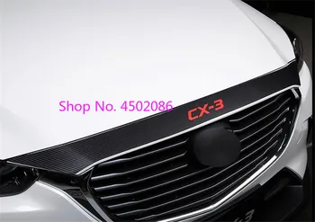 линии из углеродного волокна для стайлинга автомобилей перед капотом, автомобильные аксессуары для Mazda CX-3 CX3 2016 2017 2018