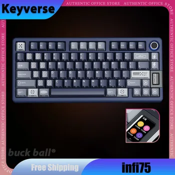 Механическая Геймерская клавиатура Key Verse Infi75 75 клавиш С возможностью горячей замены в трехрежимном режиме 2.4G Беспроводная клавиатура Bluetooth Игровая клавиатура с RGB подсветкой