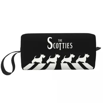 Милая Дорожная сумка для туалетных принадлежностей The Scotties для женщин с собакой Шотландского терьера, органайзер для косметики, набор для хранения косметики, набор для макияжа