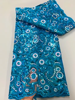 Модная Французская сетчатая кружевная ткань с вышивкой 2023, Высококачественная Африканская кружевная ткань из тюля с пайетками, Нигерийская кружевная ткань Для женщин, свадебное платье