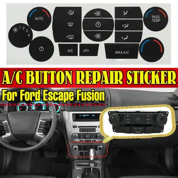 Наклейка для ремонта кнопки автомобиля Наклейка для ремонта кнопки кондиционера Черные наклейки Наклейки для Ford Escape Fusion