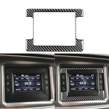 Наклейка на автомобильную навигационную панель GPS, Декоративная накладка, Наклейка для Dodge Challenger 2015-2021, Аксессуары для интерьера из углеродного волокна