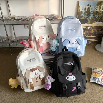 Новая школьная сумка My Melody Sanrio Kawaii из аниме Cinnamoroll, Мультяшный милый рюкзак, Студенческая Милая сумка для ноутбука, игрушки для девочек