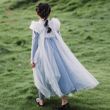 Новое весеннее сетчатое платье сказочной принцессы для девочек в западном стиле