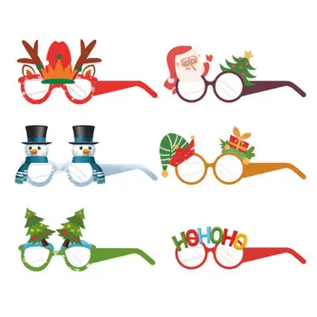 Новые праздничные очки 3D-бумажные очки в рождественской тематике, милое дерево, Лось, Санта-Клаус, Снеговик, косплей для вечеринки для детей