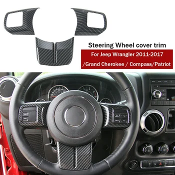 Отделка рулевого колеса из углеродного волокна для Jeep Wrangler JK Compass Grand Cherokee 2011-2017