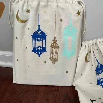 Персонализированный фонарь подарок на праздник Ид мешок мусульманин Исламский Рамадан Мубарак Карим Ифтар аль Фитр семья малыш мальчик девочка подарок игрушка денежный мешок