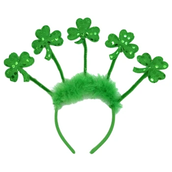 Повязка на голову с пером для вечеринки в честь Дня Патрика, аксессуары ручной работы, головной убор Патрика для вечеринки в честь Ирландского дня