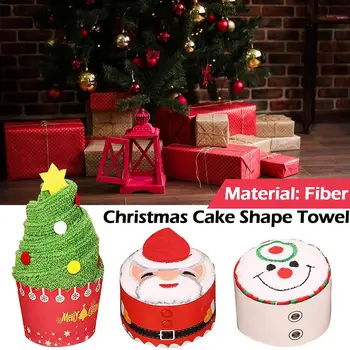 Полотенце в форме рождественского торта, декор для ужина в виде снеговика, Новый Год 2023 2024, Вышитое полотенце для подарка на домашнюю вечеринку U3P8