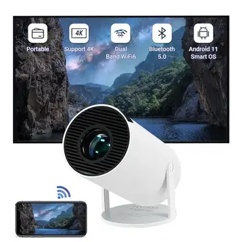 Портативный Мини-проект 4K Full HD 1080P Wifi6 BT 5.0 Видеопроектор для домашнего кинотеатра на открытом воздухе или умный Проектор для беспроводного телефона Android