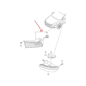 Противотуманная фара правого переднего бампера в сборе 3C8941700 для VW Passat CC 2012-2017 Для укладки автомобильных противотуманных фар с галогенной лампой