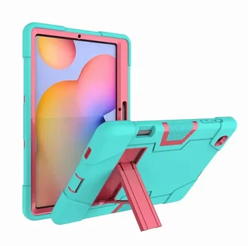 Противоударный Чехол для Samsung Galaxy Tab S6 lite 10.4 Kickstand Kids Силиконовый Жесткий Полный Защитный Чехол с Держателем Ручки P610 P615