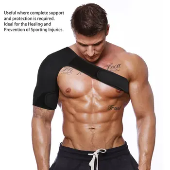 Регулируемый Дышащий спортивный уход в тренажерном зале Поддержка одного плеча, задняя скоба, защитный ремень, накладки для ремня, черная повязка для мужчин и женщин